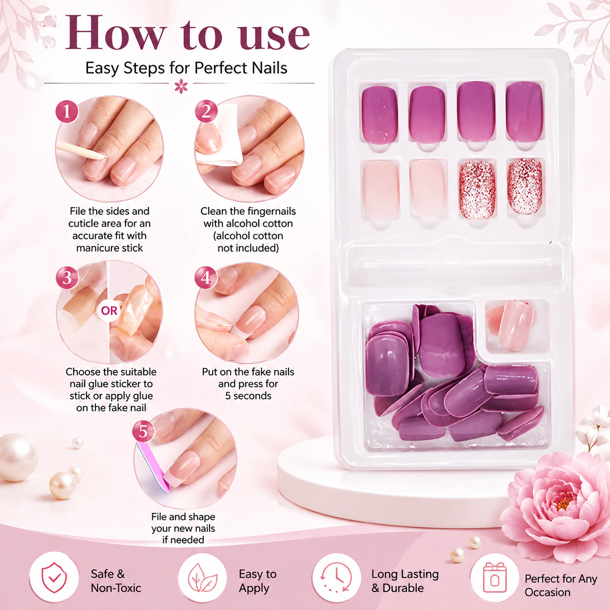 Premium Press-On Nails – Salon-Quality Manicure in Minutes