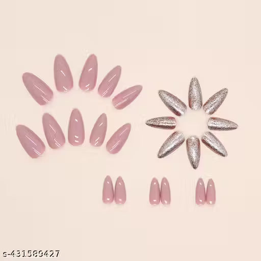 Rosé Luxe Press-On Nails Set of 24 Artificial Nail With Glue