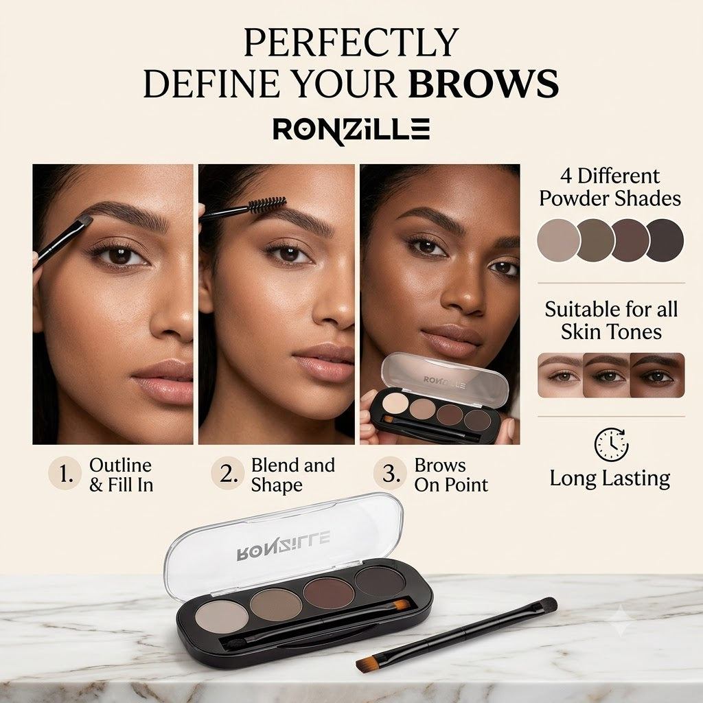 Ronzille Eyebrow Palette Kit Travel-friendly Eyebrow Palette for Face makeup-8gm