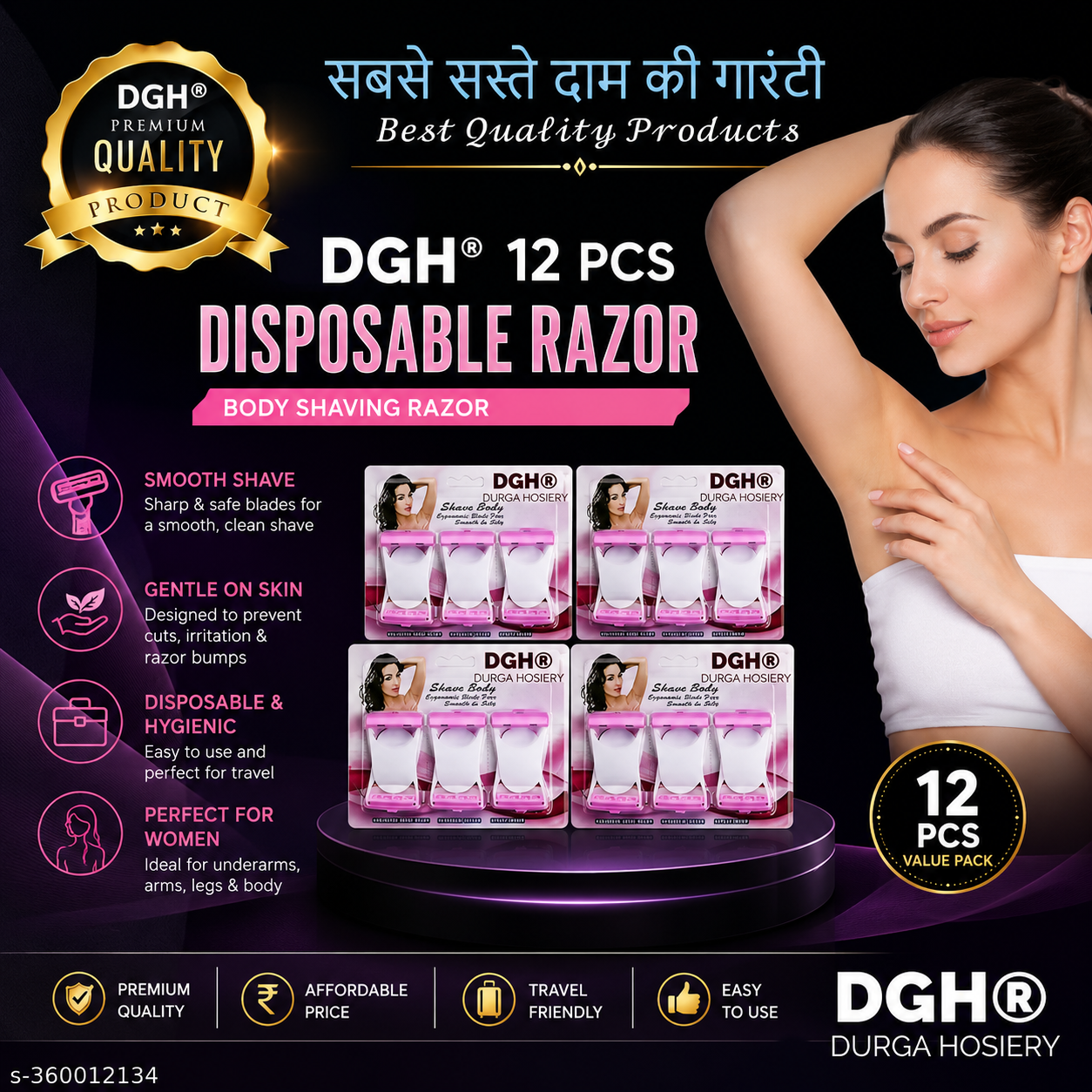 DGH® 12 PCS Disposable Body Shaving Razor for Women | Smooth, Safe & Travel-Friendly – Manya Zone