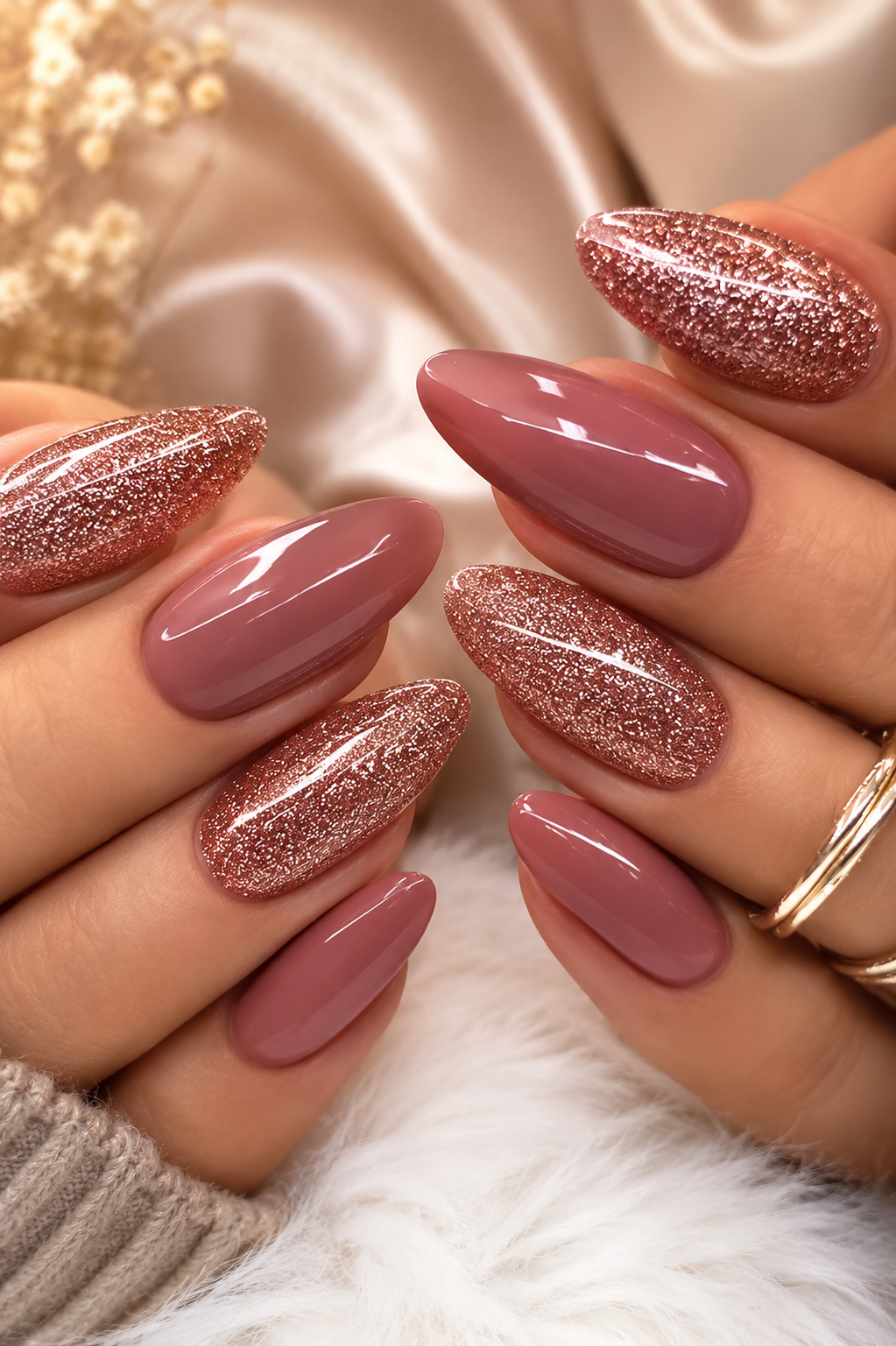 Rosé Luxe Press-On Nails Set of 24 Artificial Nail With Glue