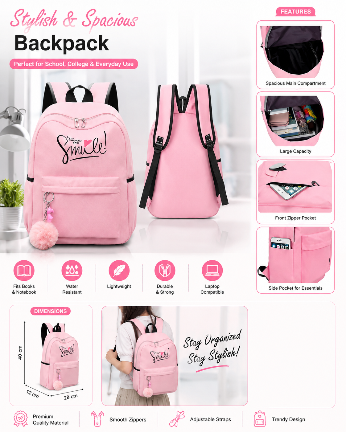 Stylish & Spacious Everyday Backpack