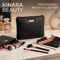 Professional Makeup Brush Applicator Set of 15pcs with Premium Leather Pouch (Black Colour)