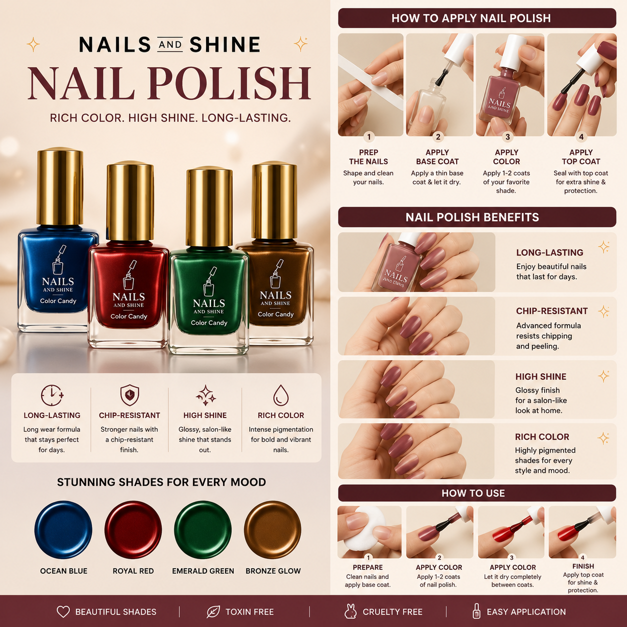 Nails & Shine Nail Polish – Long-Lasting, High Shine & Rich Color Collection