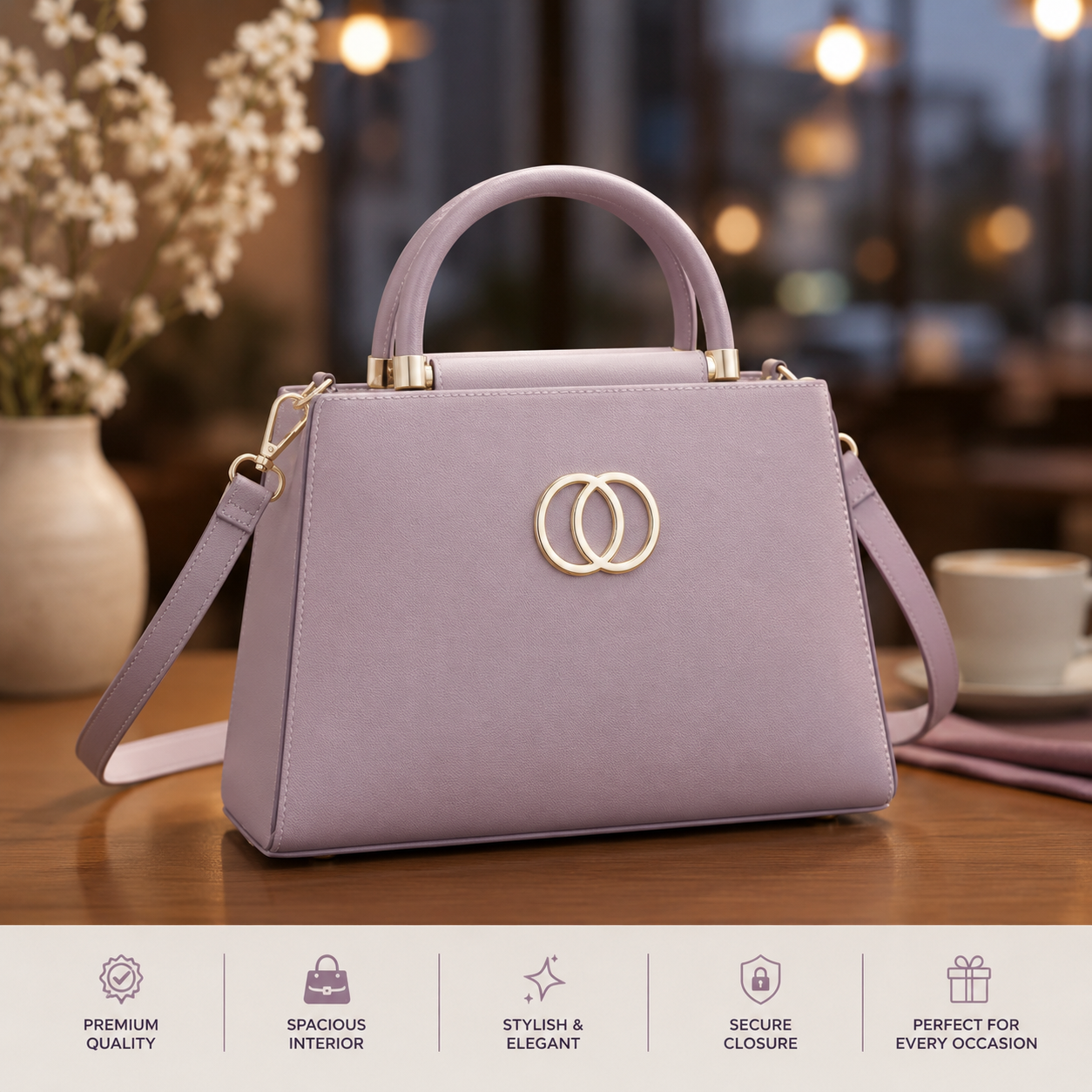 Elegant Lavender Women's Handbag – Premium Style for Every Occasion