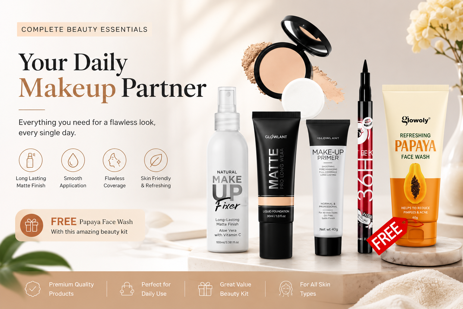 Professional Makeup Kit with FREE Papaya Face Wash