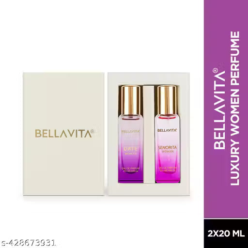 Bella Vita Luxury Women's DATE+SENORITA Woman Perfume Gift Combo for Women 40 ML (Pack of 2 Items 20ML Each)