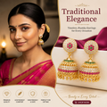 Traditional Gold Plated Jhumka Earrings for Women | Premium CZ Stone Earrings | Manya Zone