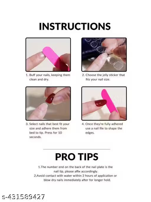 Rosé Luxe Press-On Nails Set of 24 Artificial Nail With Glue